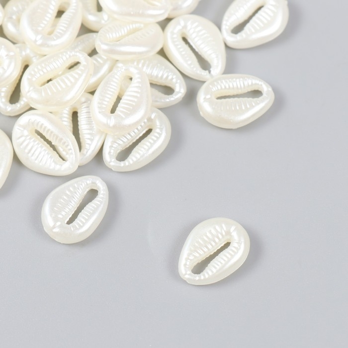 Бусины для творчества пластик Бусины для творчества пластик "Жемчужные инвалютные ракушки" набор 40 шт 0,5х1,2х1,5 см