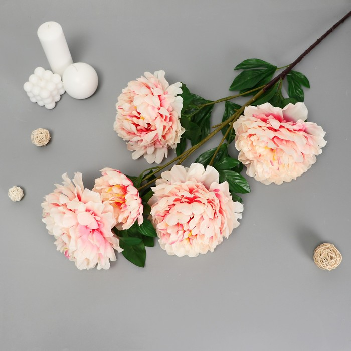 Цветы искусственные  Цветы искусственные "Пион кустовой" 5 бутонов, 15х110 см, кремовый