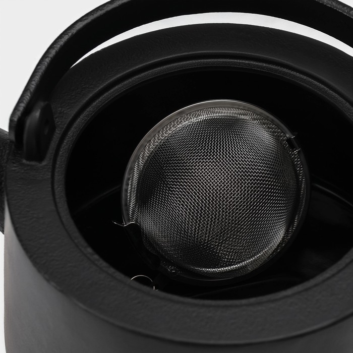 Чайник для плиты с эмалированным покрытием внутри Magma «Сайгон», 1,1 л, чугун, с ситом, индукция, цвет чёрный Чайник для плиты с эмалированным покрытием внутри Magma «Сайгон», 1,1 л, чугун, с ситом, индукция, цвет чёрный