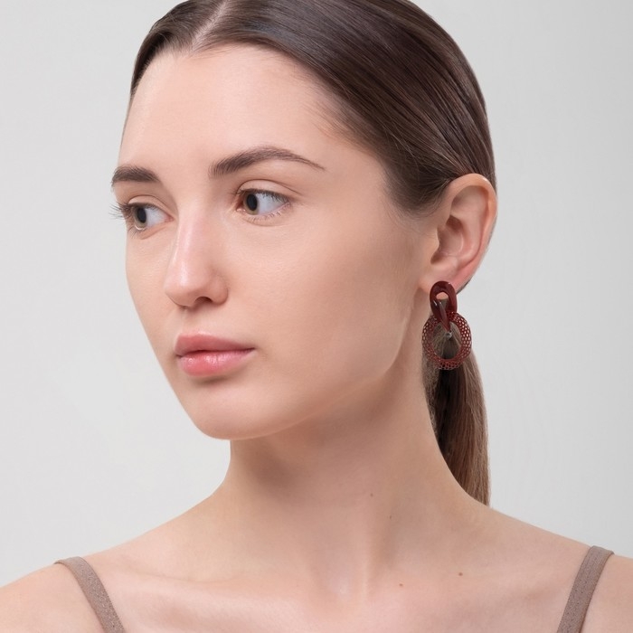 Серьги ассорти «Бесконечность» переплетение, цвет красный Серьги ассорти «Бесконечность» переплетение, цвет красный