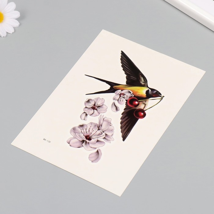 Татуировка на тело цветная Татуировка на тело цветная "Ласточка" 26,1х14,6 см