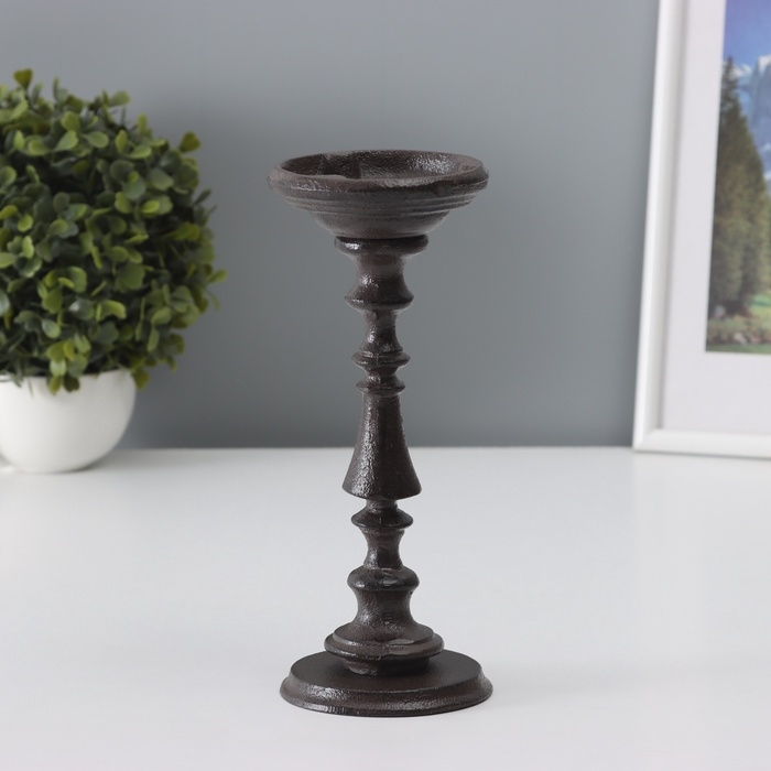 Подсвечник чугун на 1 свечу  Подсвечник чугун на 1 свечу "Аврора" d=5 см 9,6х9,6х24 см