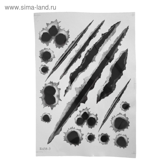 Наклейка на авто, следы от пуль, набор 18 шт Наклейка на авто, следы от пуль, набор 18 шт