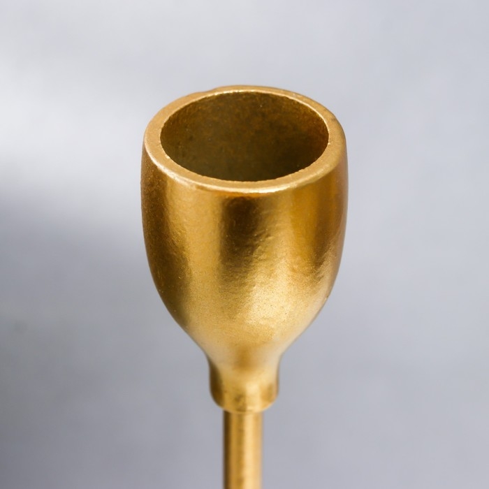 Подсвечник металл на 1 свечу Подсвечник металл на 1 свечу "Мраморный круг. Розовый закат" золото 35х9,5х9,5 см