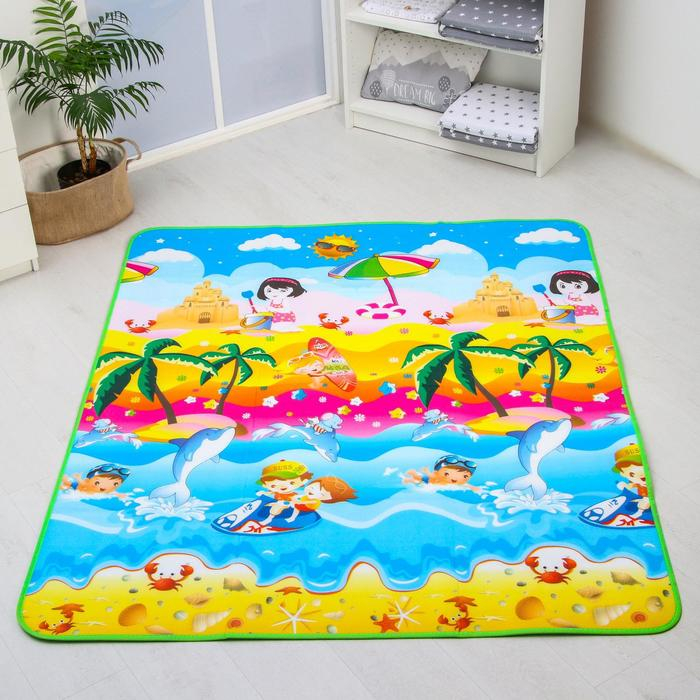 Игровой коврик для детей на фольгированной основе «Морской мир», размер 180х150x0,5 см, Крошка Я Игровой коврик для детей на фольгированной основе «Морской мир», размер 180х150x0,5 см, Крошка Я