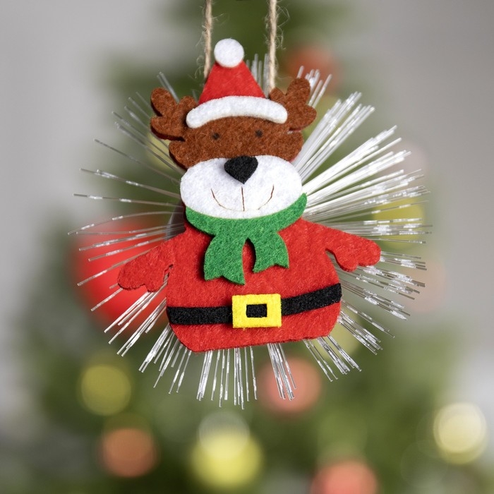 Световая подвеска «Олень» 10 см, батарейки LR44х3 (в комплекте), свечение мульти Световая подвеска «Олень» 10 см, батарейки LR44х3 (в комплекте), свечение мульти