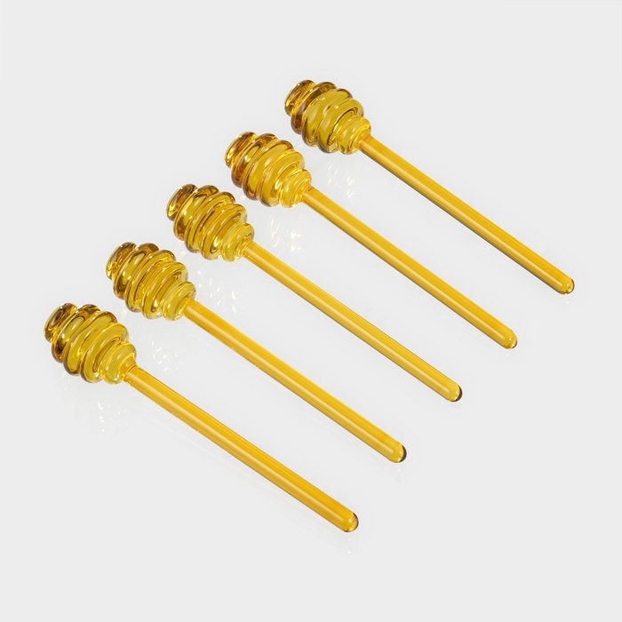 Палочка стеклянная для мёда «Медок», 15×3,2 см, цвет жёлтый Палочка стеклянная для мёда «Медок», 15×3,2 см, цвет жёлтый