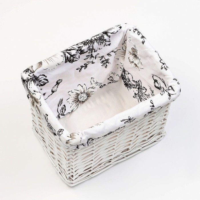 Корзина стеллажная Корзина стеллажная "Цветы", 300 х 230 х 210 мм, белая