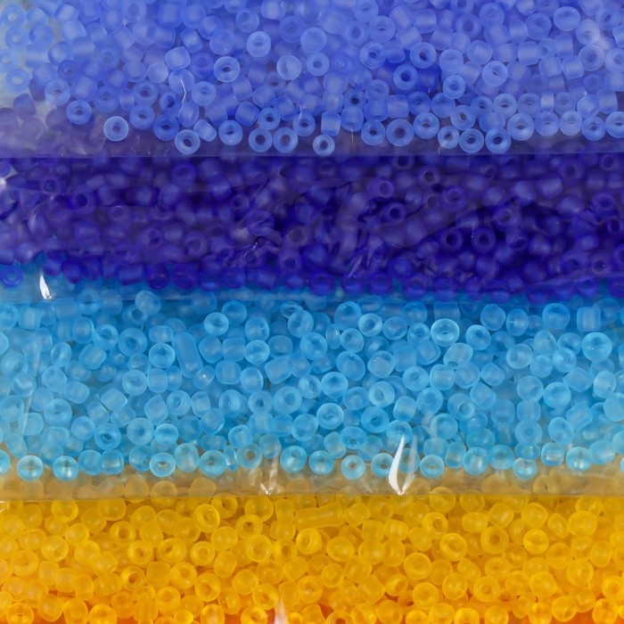 Бисер круглый 12/0  Бисер круглый 12/0 "Разноцветный" матовый 8 цветов х 10 гр 20х8 см