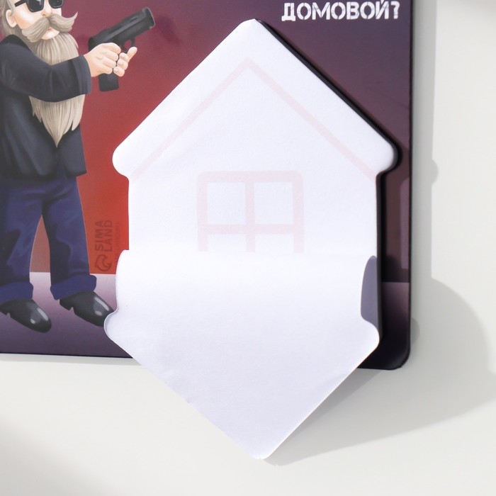 Магнит с блоком для записей Магнит с блоком для записей "А как, по-твоему, должен выглядеть домовой?" 11,7х10,2 см
