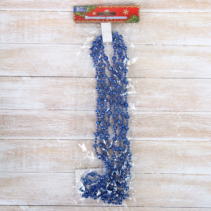 Бусы на ёлку 2,7 м d-8 мм Бусы на ёлку 2,7 м d-8 мм "Шарики рельефные" микс