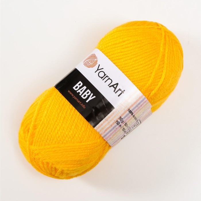 Пряжа Пряжа "Baby" 100% акрил 150м/50гр (32 желтый)
