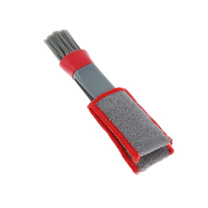 Щетка для чистки труднодоступных мест в салоне авто, 18 см, серо-красный Щетка для чистки труднодоступных мест в салоне авто, 18 см, серо-красный