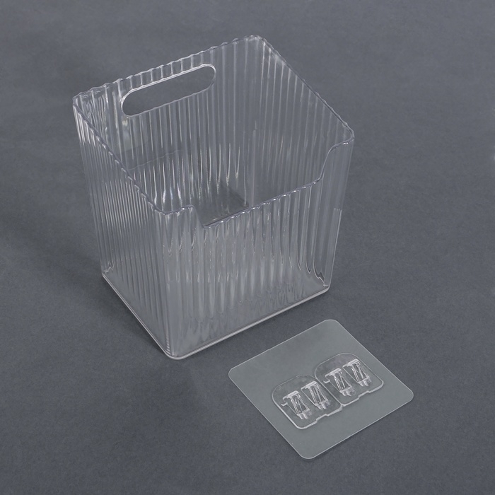 Органайзер для хранения « CRISTAL», навесной, 1 секция, с клеевыми крючками, 11,5 × 8 × 11 см, цвет прозрачный Органайзер для хранения « CRISTAL», навесной, 1 секция, с клеевыми крючками, 11,5 × 8 × 11 см, цвет прозрачный