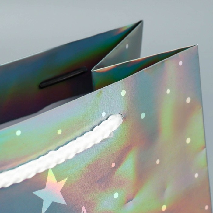 Пакет голографический «Тепла», MS 18 х 23 х 10 см, Новый год Пакет голографический «Тепла», MS 18 х 23 х 10 см, Новый год