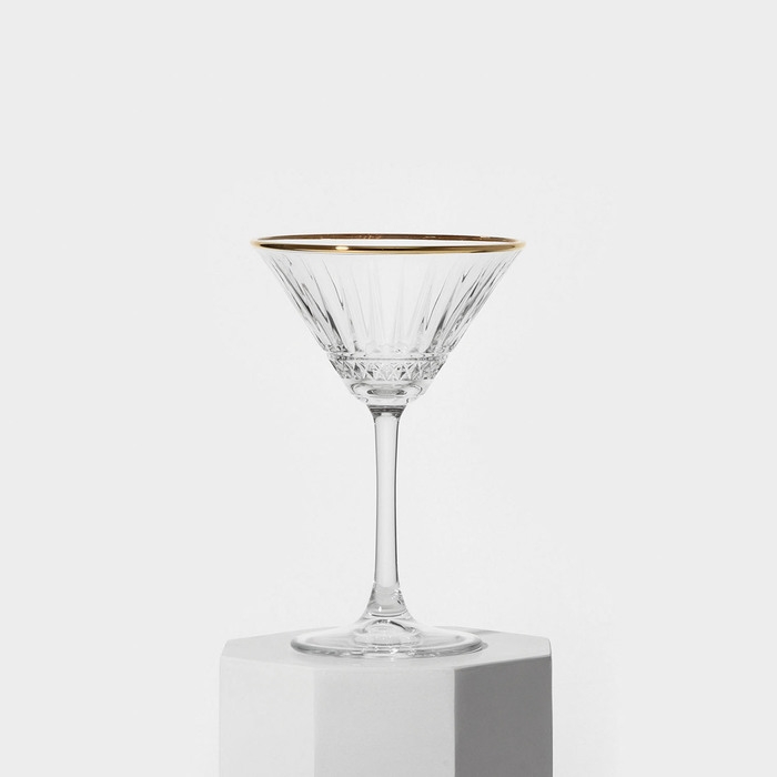 Набор стеклянных фужеров Elysia, 220 мл, 4 шт, золотая кайма Набор стеклянных фужеров Elysia, 220 мл, 4 шт, золотая кайма