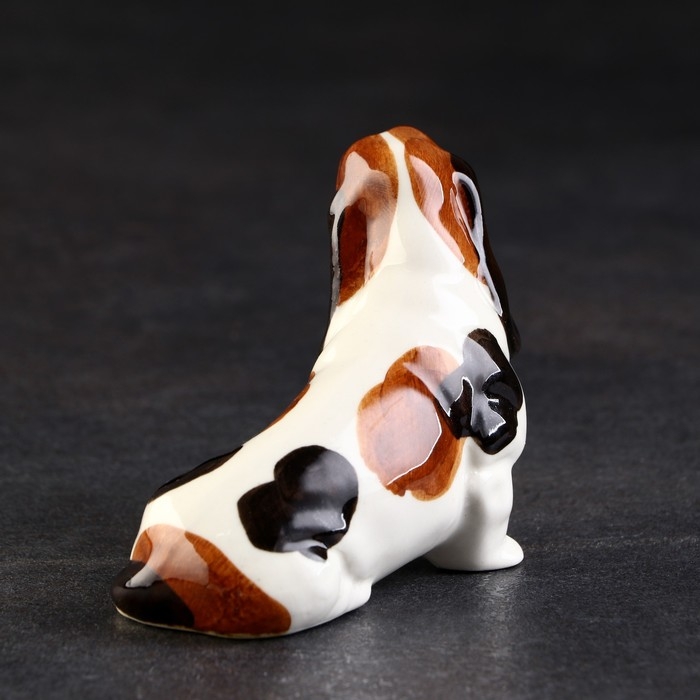 Статуэтка фарфоровая «Бассет-хаунт», 7 см, авторская роспись Статуэтка фарфоровая «Бассет-хаунт», 7 см, авторская роспись