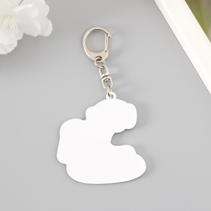 Брелок акрил "Змей в наушниках с магнитофоном" 6х4,3 см