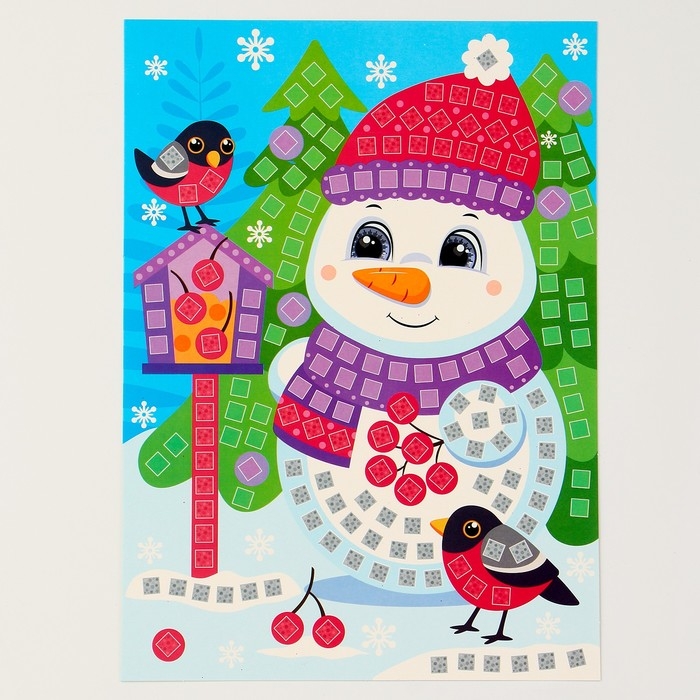 Набор для творчества. Аппликация «Снеговик» 4 цв., 200 элементов Набор для творчества. Аппликация «Снеговик» 4 цв., 200 элементов