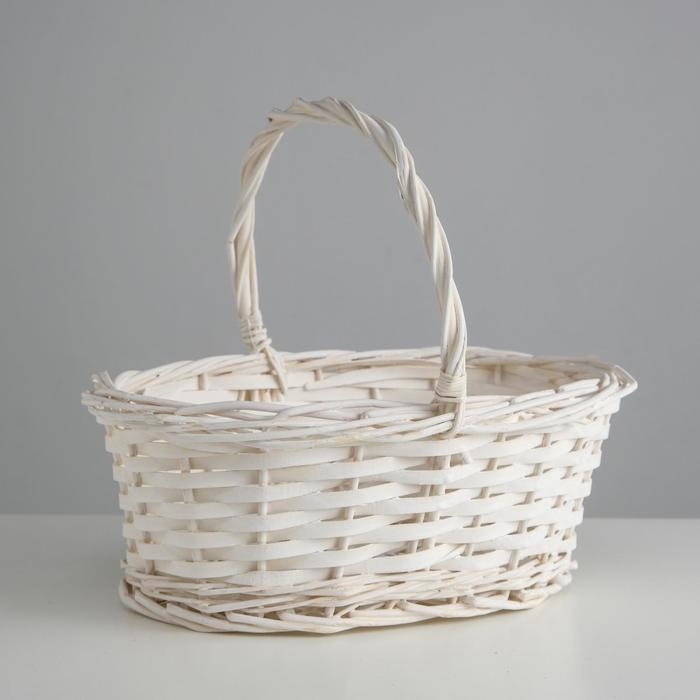 Корзина плетеная, ива, 30х21х12х25 см, белый Корзина плетеная, ива, 30х21х12х25 см, белый