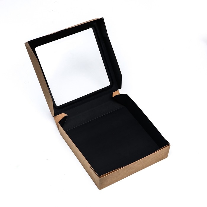 Контейнер на вынос, черный вельвет , 20 х 20 х 4,5 см, 1500 мл Контейнер на вынос, черный вельвет , 20 х 20 х 4,5 см, 1500 мл