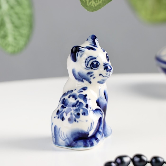 Сувенир «Кот Волна», 7 см, гжель Сувенир «Кот Волна», 7 см, гжель