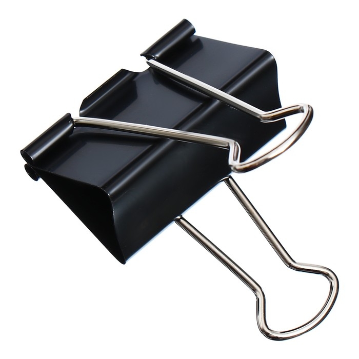 Зажимы для бумаг 25 мм, 12 штук, чёрные Зажимы для бумаг 25 мм, 12 штук, чёрные