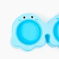 Миска двойная &laquo;Приведение&raquo;, 2&times;160 мл, пластик, голубая