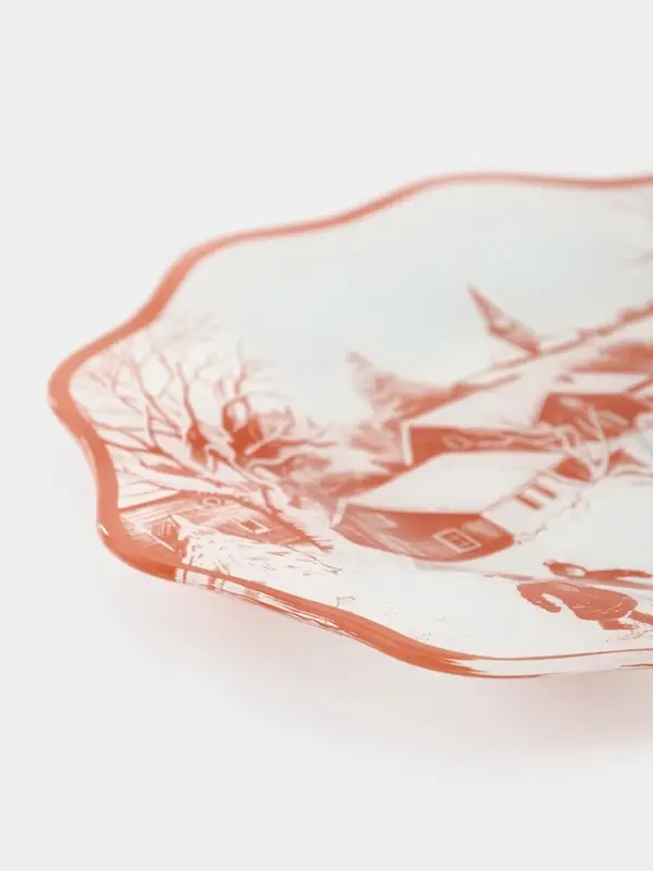 Тарелка обеденная цветок Тарелка обеденная цветок "Новогоднее забавы" 25х2 см