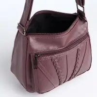 Сумка женская кросс-боди на молнии, 20&times;8.5&times;15 см, сиреневая