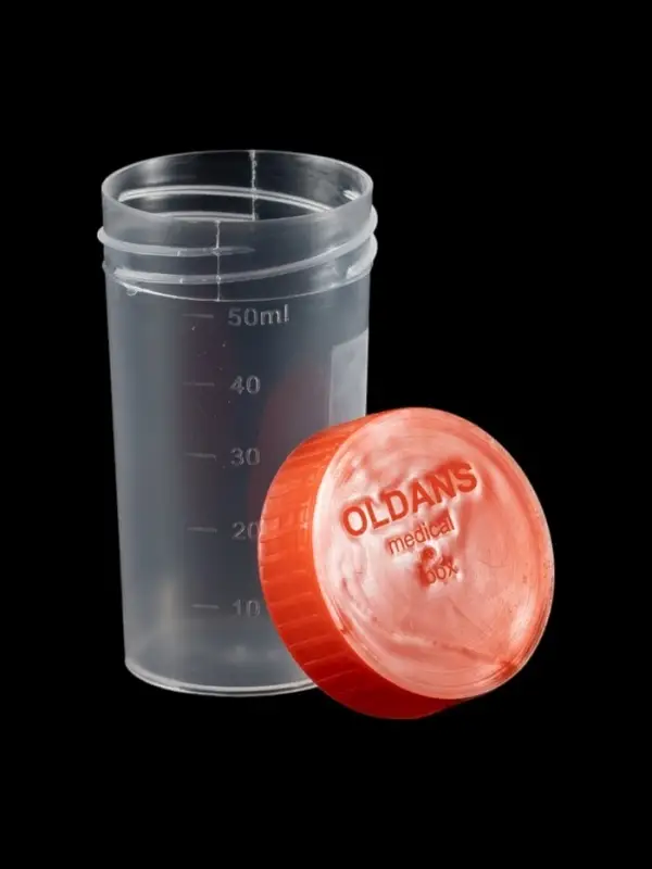 Контейнер для биоматериалов 60 мл, завинчивающаяся крышка, матовое окно, индивидуальная упаковка Контейнер для биоматериалов 60 мл, завинчивающаяся крышка, матовое окно, индивидуальная упаковка