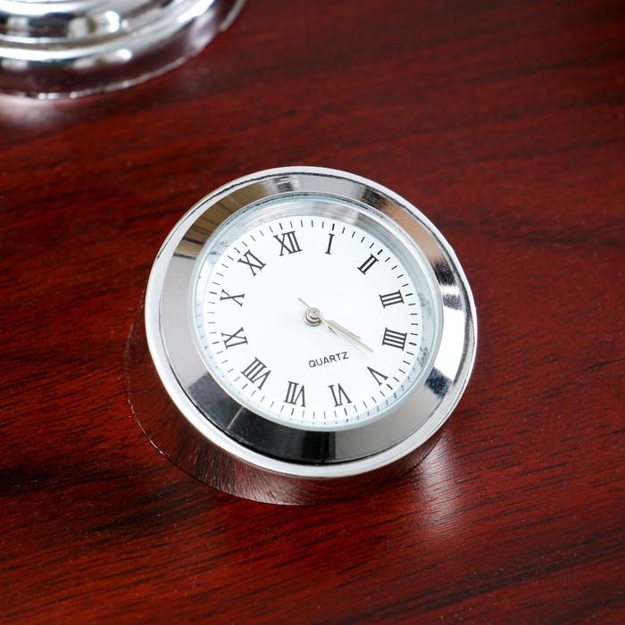 Набор настольный 6в1 с визитницей и часами, красное дерево