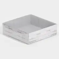 Кондитерская упаковка, коробка для макарун с PVC крышкой, «Дерево», 12 х 12 х 3.5 см