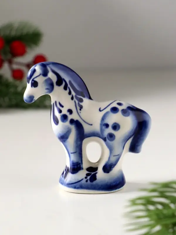 Сувенир Лошадь стоящая, 7х7см, гжель Сувенир Лошадь стоящая, 7х7см, гжель