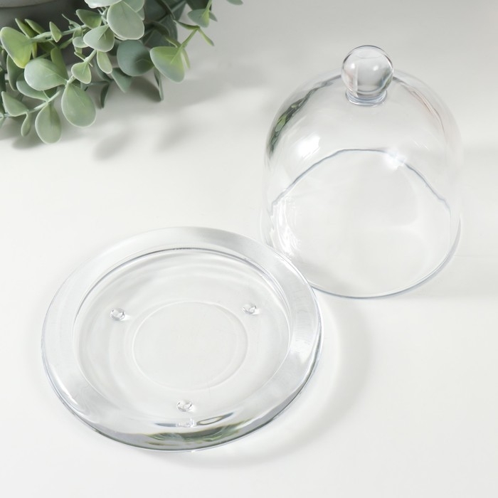 Подсвечник стекло на 1 свечу "Купол" прозрачный 12х12х12 см