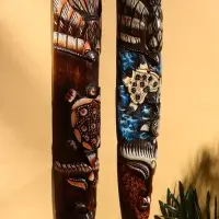 Маска «Абориген и ящерица», 50×12×4 см, дерево, МИКС Маска «Абориген и ящерица», 50×12×4 см, дерево, МИКС
