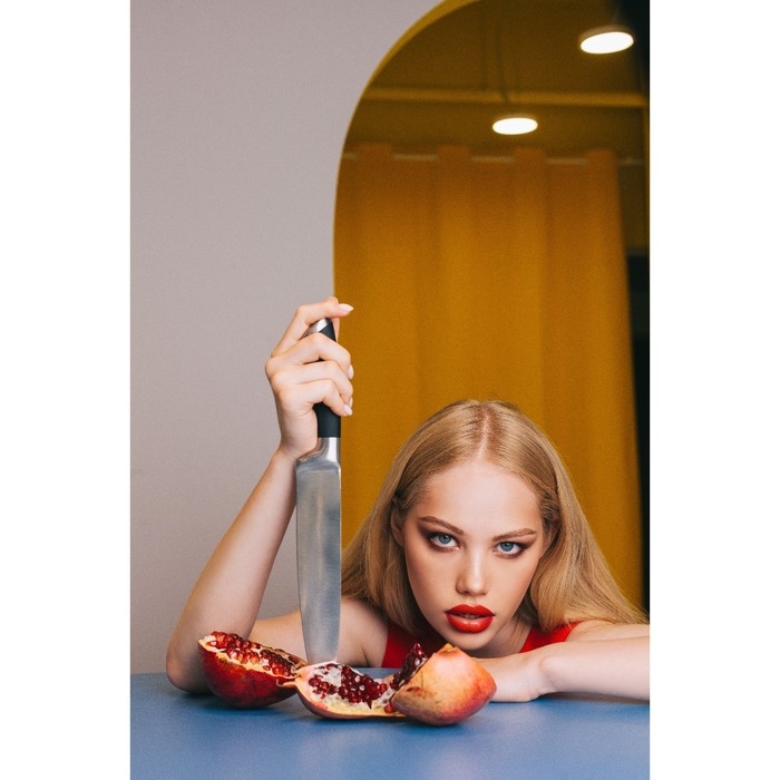 Нож кухонный Доляна Venus, длина лезвия 20 см, цвет чёрный Нож кухонный Доляна Venus, длина лезвия 20 см, цвет чёрный