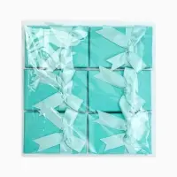 Набор короборчек подарочных 6 шт.  под набор &laquo;Тиффани&raquo; с крупным бантом, 5&times;8&times;2.5,цв тиффани (1031990