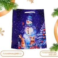 Пакет подарочный "Дивный снеговик", 11,5 х 14,5 х 6,5 см.