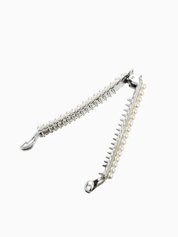 Банан для волос &laquo;Тайна морей&raquo;, бусины ажур, 9.5 см, серебро