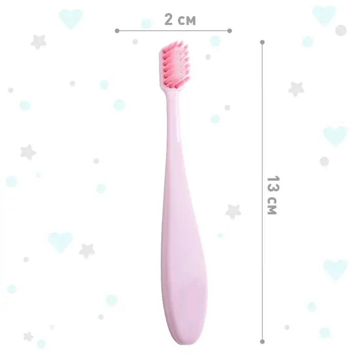 Детская зубная щетка с мягкой щетиной, нейлон, цвет розовый