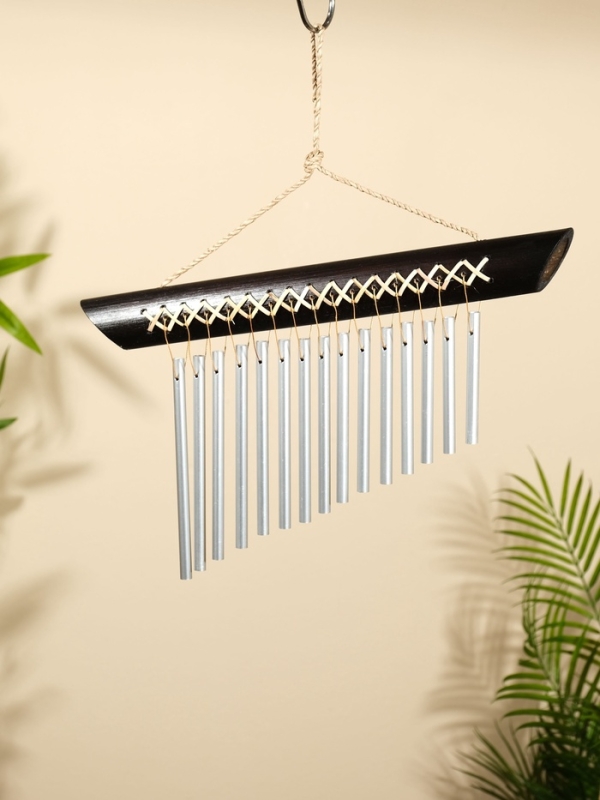 Музыка ветра Музыка ветра "Тропики" бамбук, алюминий , 35х4х40 см, цв. черный