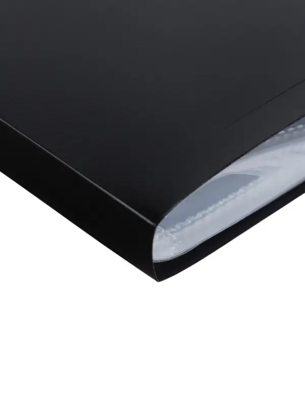 Папка с 30 вкладышами А4, 500 мкм, Calligrata, текстура &laquo;песок&raquo;, чёрная