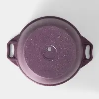 Кастрюля KUKMARA Trendy style, 3 л, d=22 см, со стеклянной крышкой, антипригарное покрытие, литой алюминий, фиолетовая