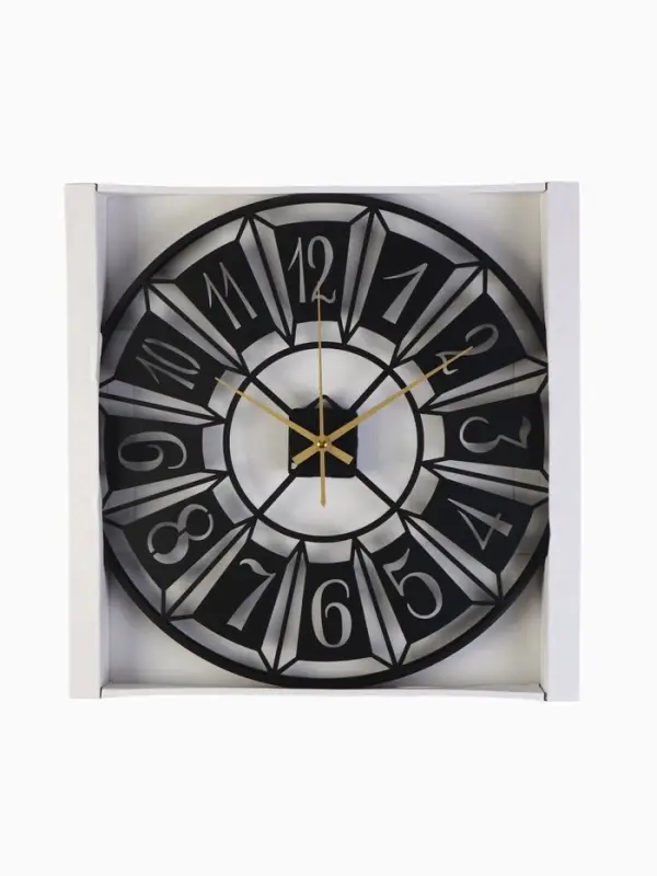 Часы настенные интерьерные &laquo;Гармошка&raquo;, бесшумные, плавный ход, d=40 см, металл, чёрные