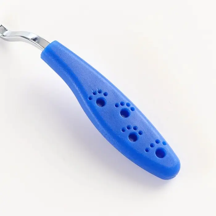 Расчёска для шерсти &laquo;Лапки&raquo;, 10.5&times;15 см, изогнутая, синяя