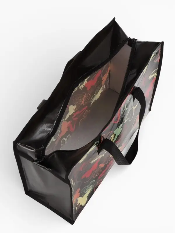 Сумка хоз Бабочки, 40*15*30, отдел на молнии, черный