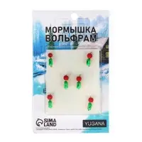 Мормышка Столбик зелёный, оранжевое брюшко + шар красный, вес 0.8 г
