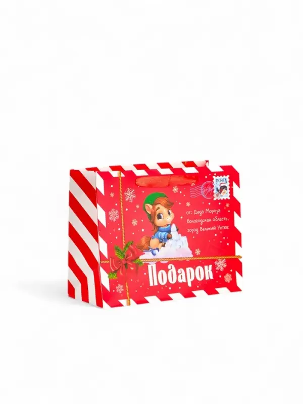 Пакет новогодний ламинированный подарочный &laquo;Новый год&raquo;, MS 23&times;18&times;10 см
