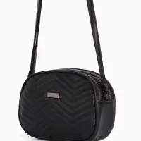 Сумка женская кросс-боди на молнии, 19&times;7&times;15 см, чёрная